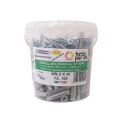 Tasselli In Nylon 8 x 40 mm Con Viti e Punta 150 Pz