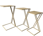 Tavolini in metallo per eventi set 3 pz Star Made in Italy