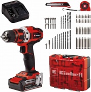 Trapano a batteria Einhell con 69 Accessori (1x2,5 ah) TE-CD 18/40 Li