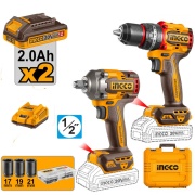 Trapano a percussione a batteria avvitatore ad impulsi (20V 2x2.0 Ah) Brushless Ingco CKLI20275E