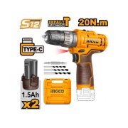 Trapano a percussione a batteria 12 V (2x1.5 ah) Ingco CIDLI12202E