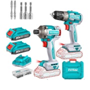 Trapano e avviatore ad impulsi a batteria 20V Set Total TOTTCKLI20272E